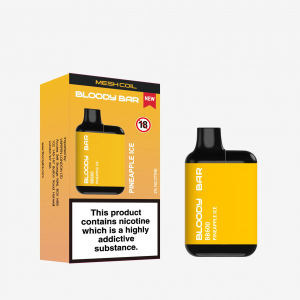 BLOODY BAR 600 PREFILLED POD KIT PINEAPPLE ICE 20MG
