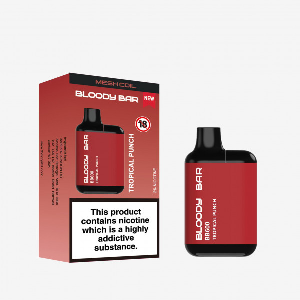 BLOODY BAR 600 PREFILLED POD KIT TROPICAL PUNCH 20MG