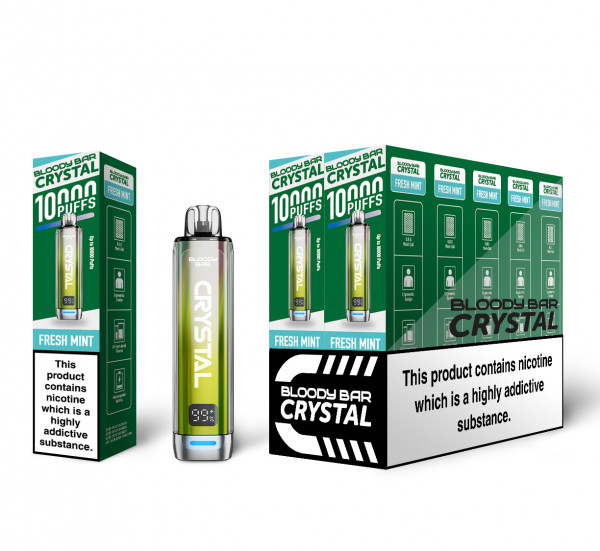 BLOODY BAR CRYSTAL 10000 PREFILLED POD KIT FRESH MINT 20MG