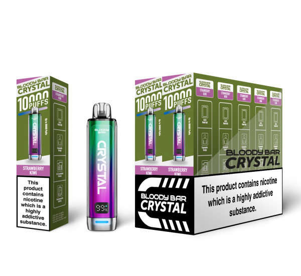 BLOODY BAR CRYSTAL 10000 PREFILLED POD KIT STRAWBERRY KIWI 20MG